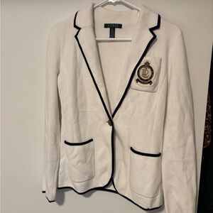 Ralph Lauren Cream Blazer with Black Trim